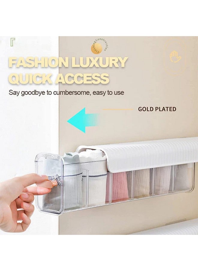 House of Quirk Underwear Acrylic Clothing Organizer Divider, Wall Mount 6 Cell Drawer Storage Boxes For Lingerie, Socks, Ties, Spices Organization And Storage (Light Green) - Image 5