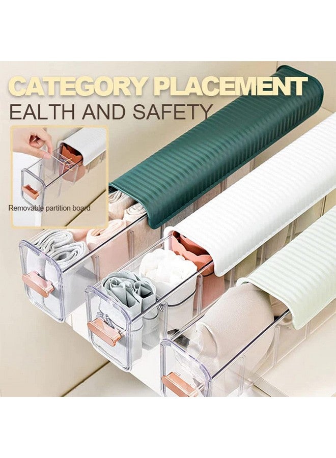 House of Quirk Underwear Acrylic Clothing Organizer Divider, Wall Mount 6 Cell Drawer Storage Boxes For Lingerie, Socks, Ties, Spices Organization And Storage (Light Green) - Image 3