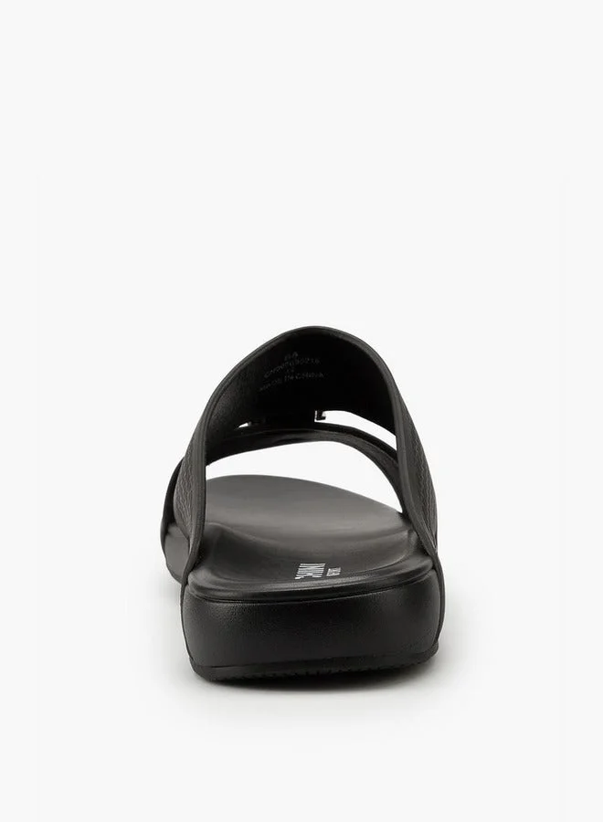 DUCHINI Men's Buckle Accent Arabic Slip-On Sandals