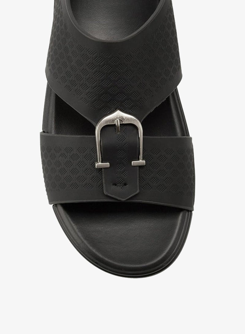 DUCHINI Men's Buckle Accent Arabic Slip-On Sandals - Image 4