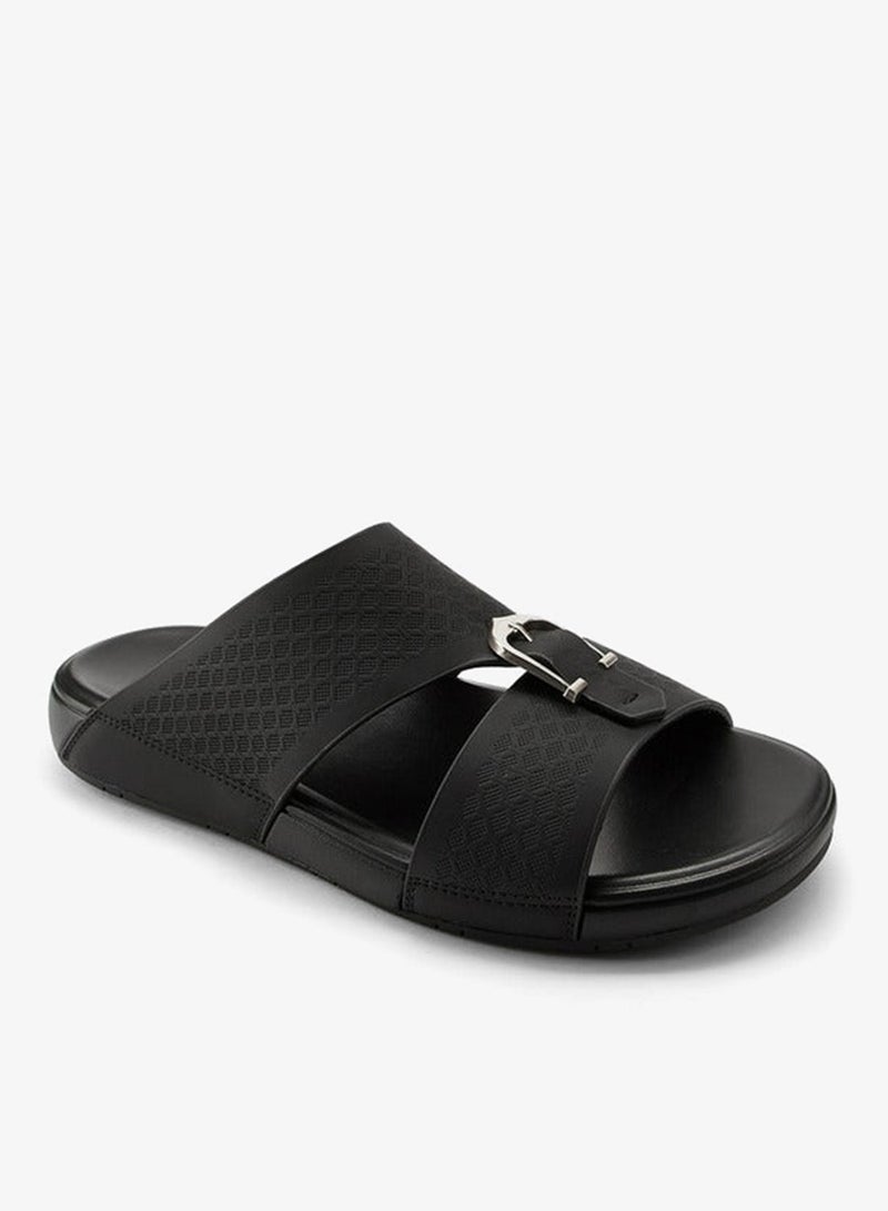 DUCHINI Men's Buckle Accent Arabic Slip-On Sandals - Image 3