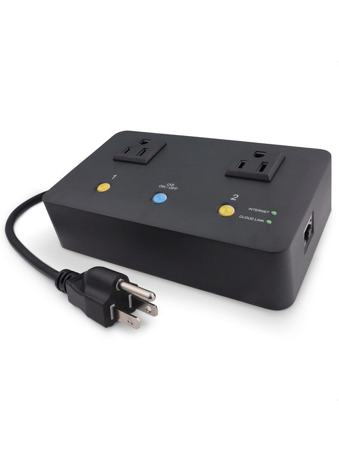 Proxicast MSNSwitch2 Internet Enabled IP Remote Power Switch with Reboot - Control via Smartphone App, Cloud Service, Web Browser, API, Skype or Google Chat - 2 Independent AC Power Outlets (Model UIS-722b) - Image 1