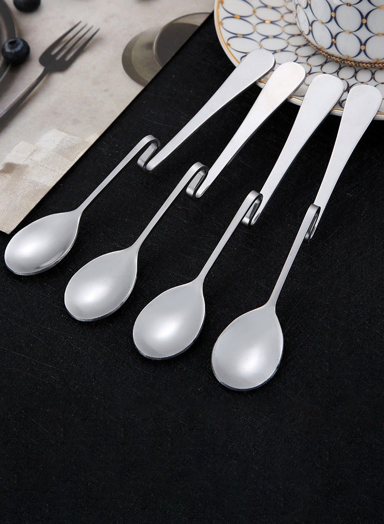 NUACOS Coffee Spoons, 10 Pieces Latte Macchiato Spoon Tea Spoons Stainless Steel Espresso Spoon Honey Spoon Long Drink Spoon with Kink for Home Office Cafe Travel - Image 4