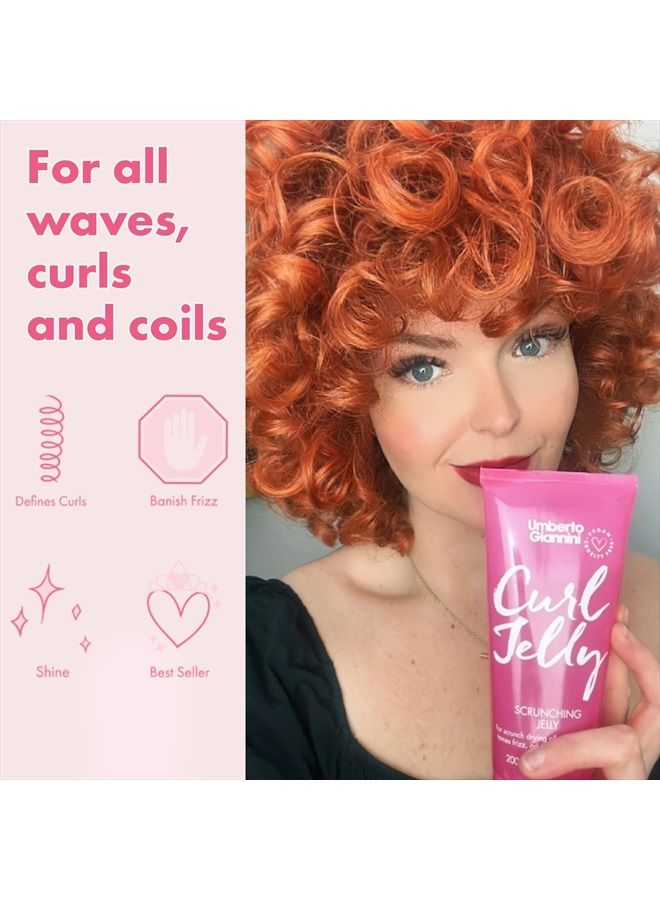Umberto Giannini Curl Jelly Scrunching Jelly, Vegan & Cruelty Free Frizz Solution Gel for Curly or Wavy Hair, 200 ml - Image 2