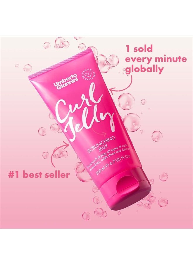 Umberto Giannini Curl Jelly Scrunching Jelly, Vegan & Cruelty Free Frizz Solution Gel for Curly or Wavy Hair, 200 ml - Image 3