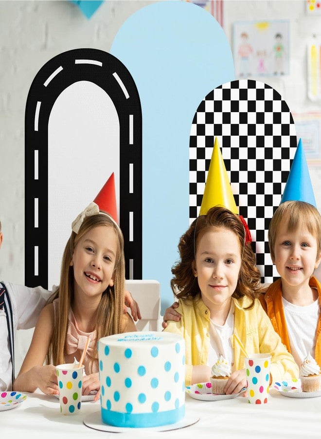 Mindsoft Fast Party Arch Backdrop Cover Set of 3 Racing Theme Arch Covers Spandex Stretch Backdrop Stand 4ft, 5ft, 6ft for Wedding Birthday Banquet Ceremony Decoration(Blue) - Image 5