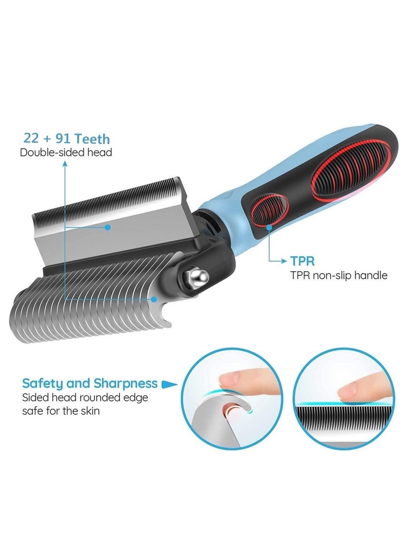 Beauenty Pet Grooming Brush,Pet Comb Professional 2-in-1 Dog Comb Cat Comb,Extra Wide Dog Grooming Brush,Pet Safe Grooming Tool,Medium And Long Haired Cats Dogs Brush For Shedding - Image 2