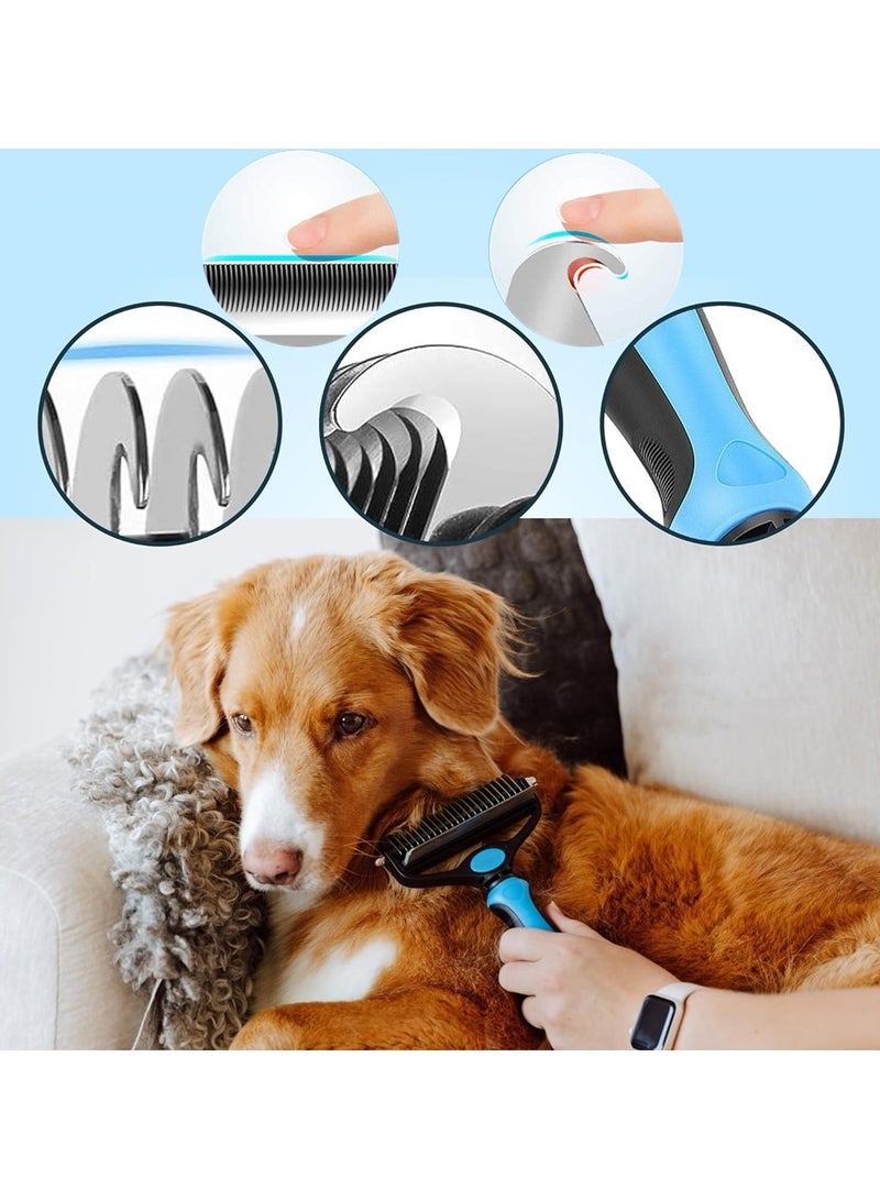 Beauenty Pet Grooming Brush,Pet Comb Professional 2-in-1 Dog Comb Cat Comb,Extra Wide Dog Grooming Brush,Pet Safe Grooming Tool,Medium And Long Haired Cats Dogs Brush For Shedding - Image 4