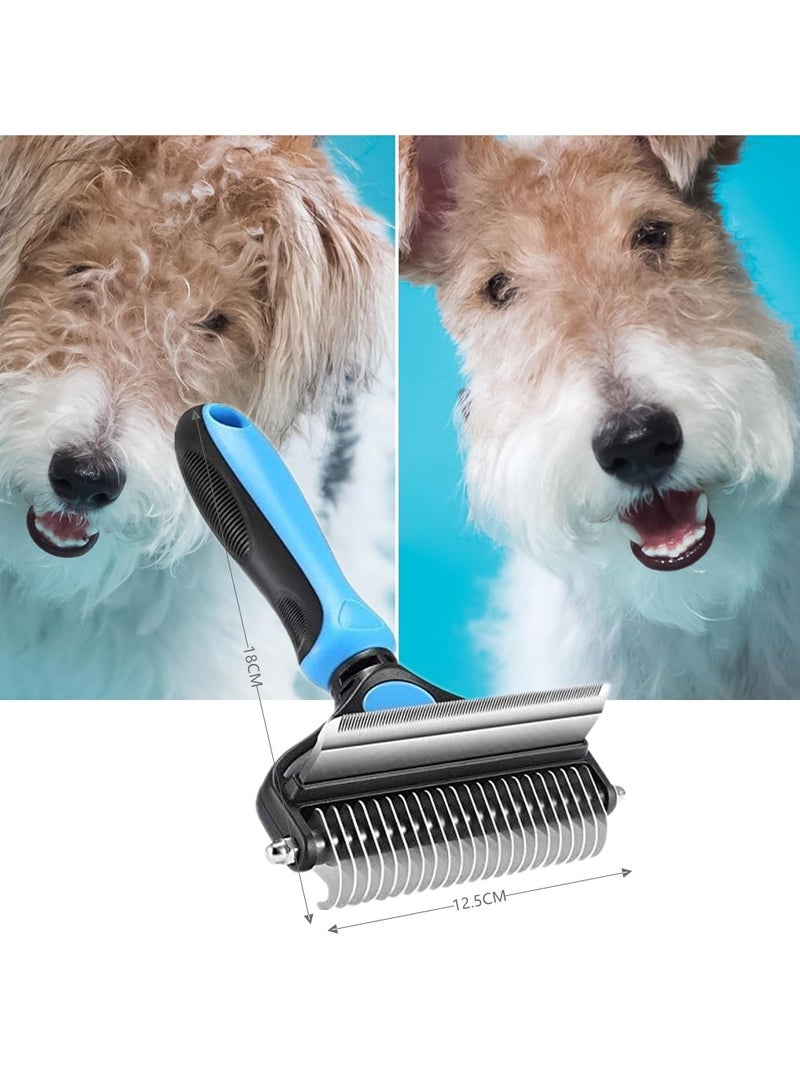 Beauenty Pet Grooming Brush,Pet Comb Professional 2-in-1 Dog Comb Cat Comb,Extra Wide Dog Grooming Brush,Pet Safe Grooming Tool,Medium And Long Haired Cats Dogs Brush For Shedding - Image 5