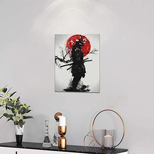 SweetFox Japanese Samurai Wall Art - Armored Samurai Painting Canvas Prints - Bushido Inspirational Poster - Modern Home Decor - Framed for Bedroom, Living Room, Office - Image 3