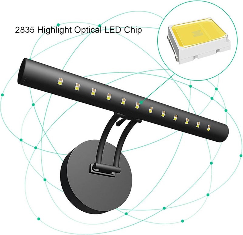 LED Mirror Light Bar, Dimmable Vanity Lamp with Multi Angle Rotation, USB Powered Stepless Brightness Adjustable Warm to White Light for Makeup Cabinet Bathroom Hotel (40cm) - Image 5