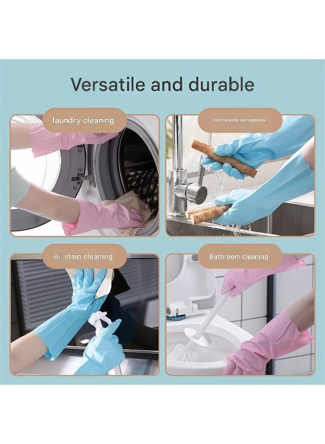 【Household Cleaning Gloves】【Winter S /M/L/Size Fleece-Lined & Thickened 3-Pack】Length: 30cm, Middle Finger Length: 7cm, suitable for various tasks like washing dishes and household cleaning, affordable price. - Image 3