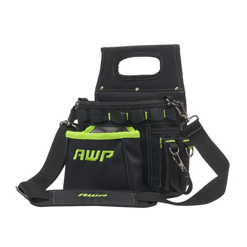 AWP Electrician Tool Pouch with Multiple Pockets, Premium Leather Utility Bag for Men, Tactical Tool Belt Organizer for Construction, Work, and EDC Accessories, L-72708-1 - Image 1