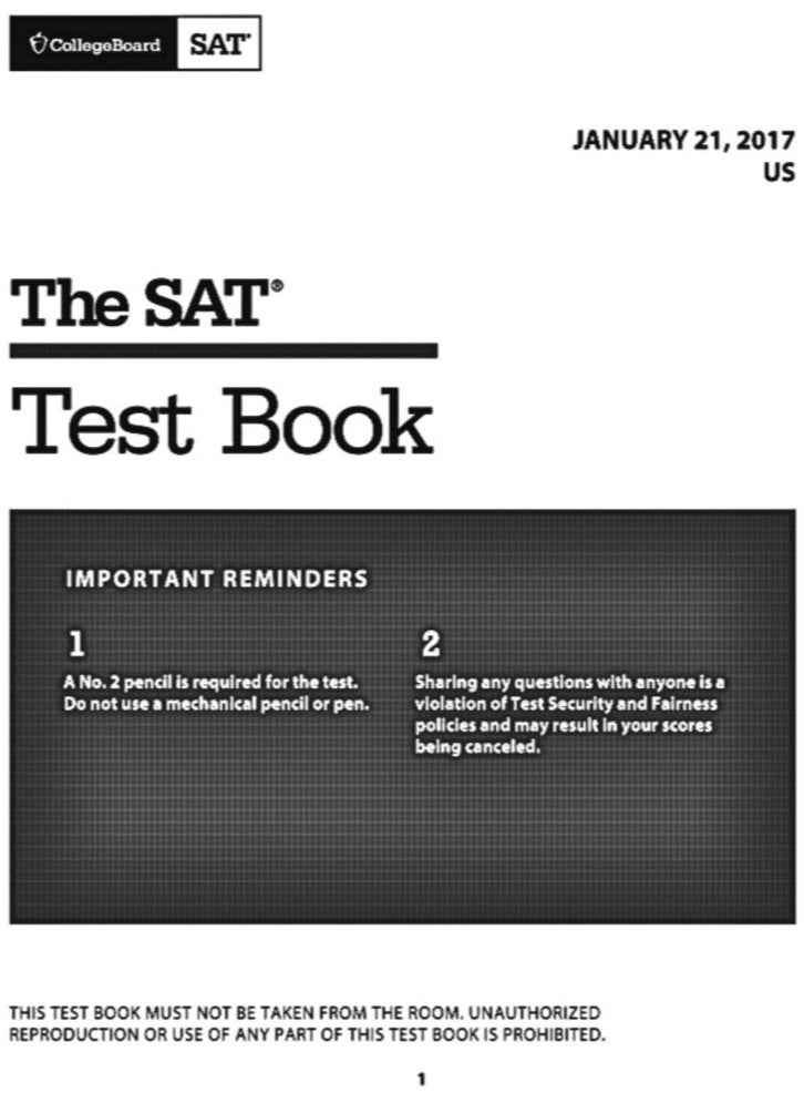 "SAT Test Book - Year 2017 Reading (Version 1.1)"  - Image 2
