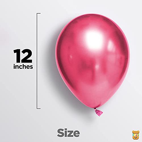Just Party 25Pcs Rose Gold & 25Pcs Red Metallic Chrome Balloons with Shiny Surface For Birthdays/Anniversary/Engagement/Baby Shower/bachelorette Party Decorations (Pack of 50) - Image 5