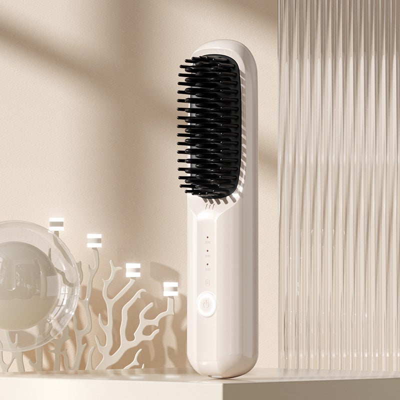 Generic New Lcd Wireless Hair Straightening Comb Rechargeable Ceramic ...