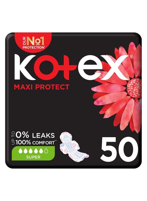 50 PC Maxi Protect Thick Pads – Super Size with Wings for Unstoppable Confidence!