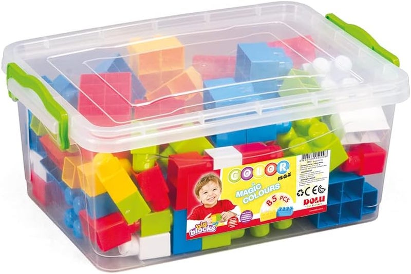 Dolu Big Blocks in Plastic Box 85 PCS - For Ages 1+ Years Old - Multicolored - Image 2