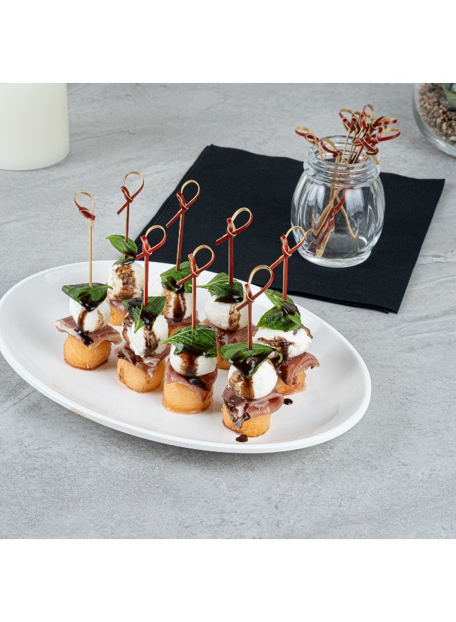 Restaurantware 4 Inch Knotted Bamboo Skewers, 1000 Sturdy Disposable Bamboo Food Picks - Sturdy, Looped Knot, Bamboo Appetizer Picks, Sustainable, For Serving Appetizers and Cocktail Garnishes - Image 3