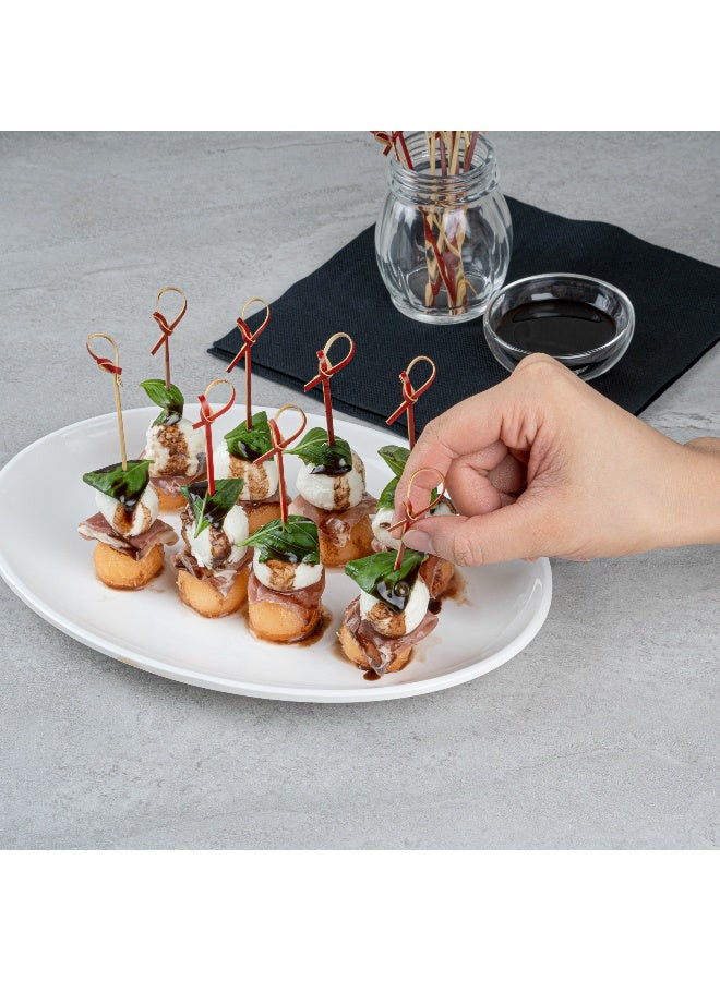 Restaurantware 4 Inch Knotted Bamboo Skewers, 1000 Sturdy Disposable Bamboo Food Picks - Sturdy, Looped Knot, Bamboo Appetizer Picks, Sustainable, For Serving Appetizers and Cocktail Garnishes - Image 5