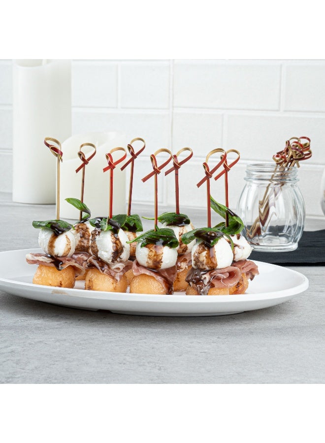 Restaurantware 4 Inch Knotted Bamboo Skewers, 1000 Sturdy Disposable Bamboo Food Picks - Sturdy, Looped Knot, Bamboo Appetizer Picks, Sustainable, For Serving Appetizers and Cocktail Garnishes - Image 4