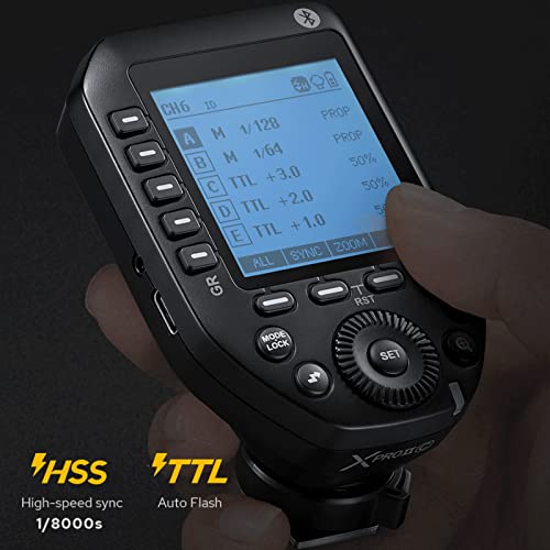 Eachshot Godox XProII XProII-C XProIIC Flash Trigger for Canon, Godox Flash Wireless Transmitter TTL 2.4G HSS 1/8000S Bluetooth Connection, Large Screen Trigger for Canon EOS Cameras(XPro XPro-C Upgraded) - Image 2