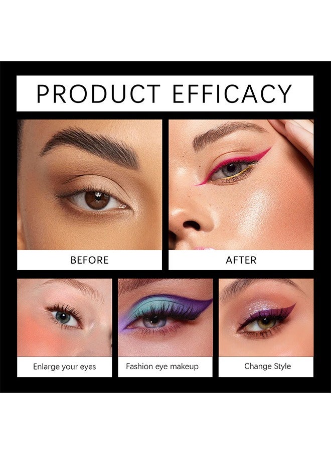 Eelhope - 8-Color Liquid Eyeliner, Waterproof Smudge-Proof Precision Felt Tip, Long-Lasting Matte Finish - Image 1