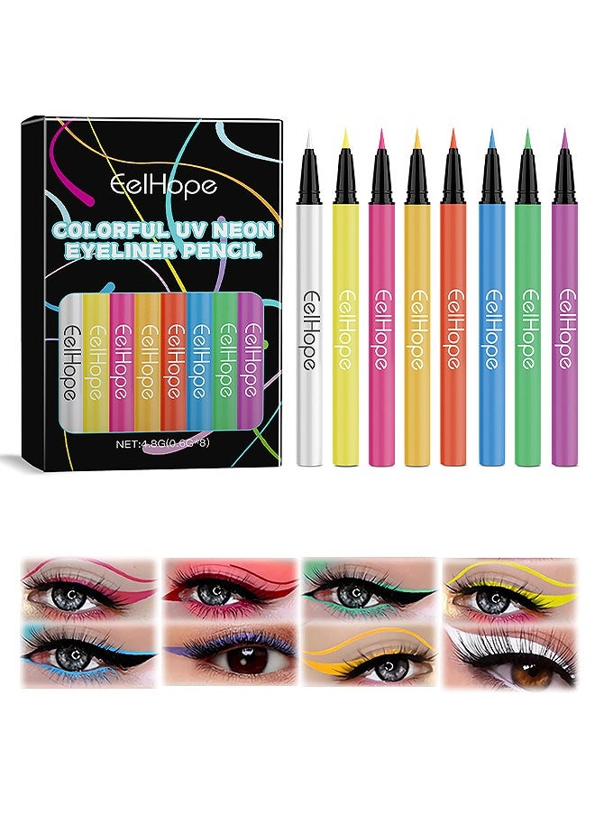 Eelhope - 8-Color Liquid Eyeliner, Waterproof Smudge-Proof Precision Felt Tip, Long-Lasting Matte Finish - Image 1