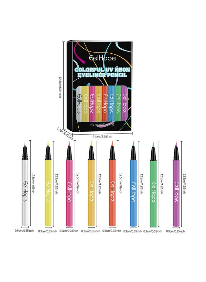 Eelhope - 8-Color Liquid Eyeliner, Waterproof Smudge-Proof Precision Felt Tip, Long-Lasting Matte Finish - Image 1