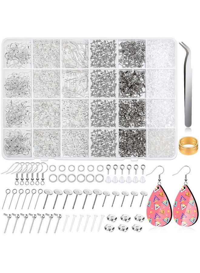 Cludoo Earring Making Kit Supplies, 2393Pcs Hypoallergenic Earring Hooks For Jewelry Making With Jump Rings, Earring Hooks Posts Backs, Earrings Studs And Tools For Jewelry Diy Making Repair Supplies - Image 1
