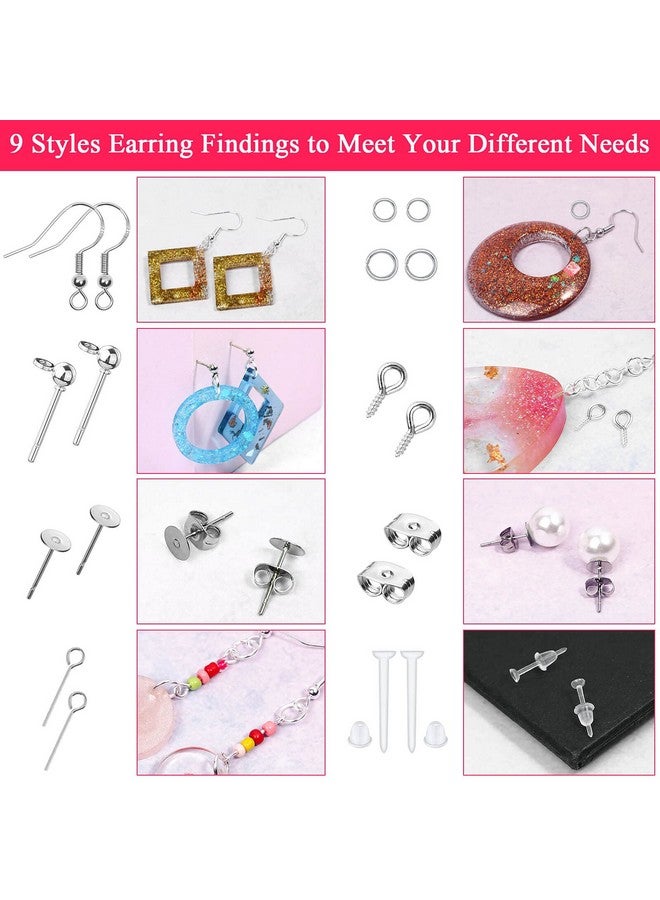 Cludoo Earring Making Kit Supplies, 2393Pcs Hypoallergenic Earring Hooks For Jewelry Making With Jump Rings, Earring Hooks Posts Backs, Earrings Studs And Tools For Jewelry Diy Making Repair Supplies - Image 4