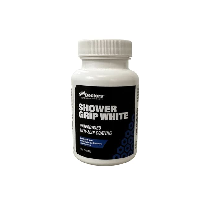 Slip Doctors Shower Grip AntiSlip Coating for Bathtub  Shower Floors  Refinish and Increase The Slip Resistance on Tubs and Shower Trays  White