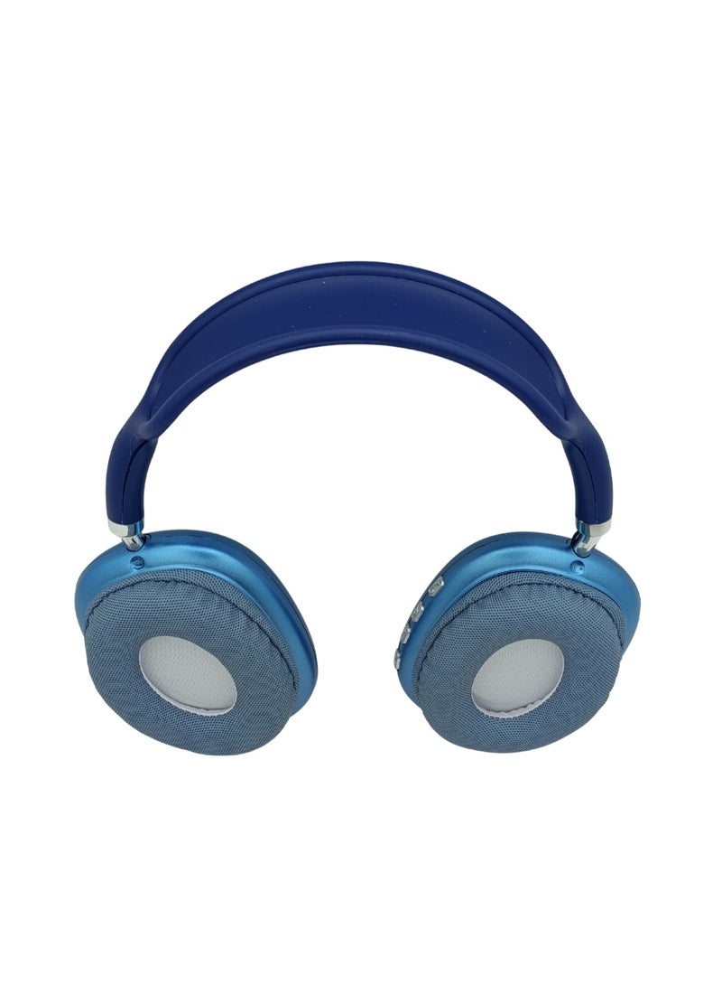 بي 9 P9 سماعة رأس بلوتوث لاسلكية Over-Ear بصوت ستيريو وميكروفون مدمج – أزرق - Image 3