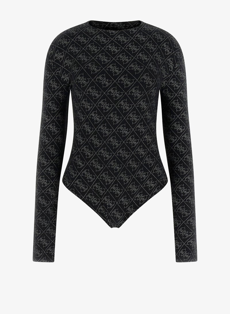 GUESS Long Sleeve Teodora Logo Bodysuit - Image 5