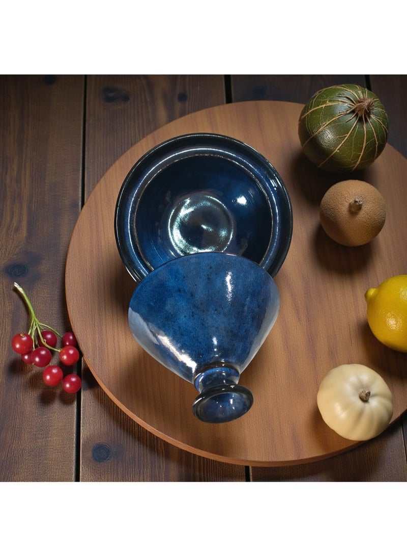 color zone pottery A Moroccan-style earthenware and ceramic bowl, safe for use in ovens and microwaves. - Image 2