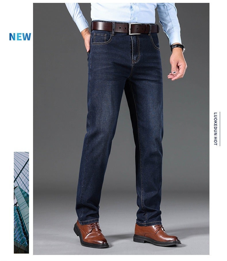 Men's Straight Jeans, Stretch, Business Casual - Image 5