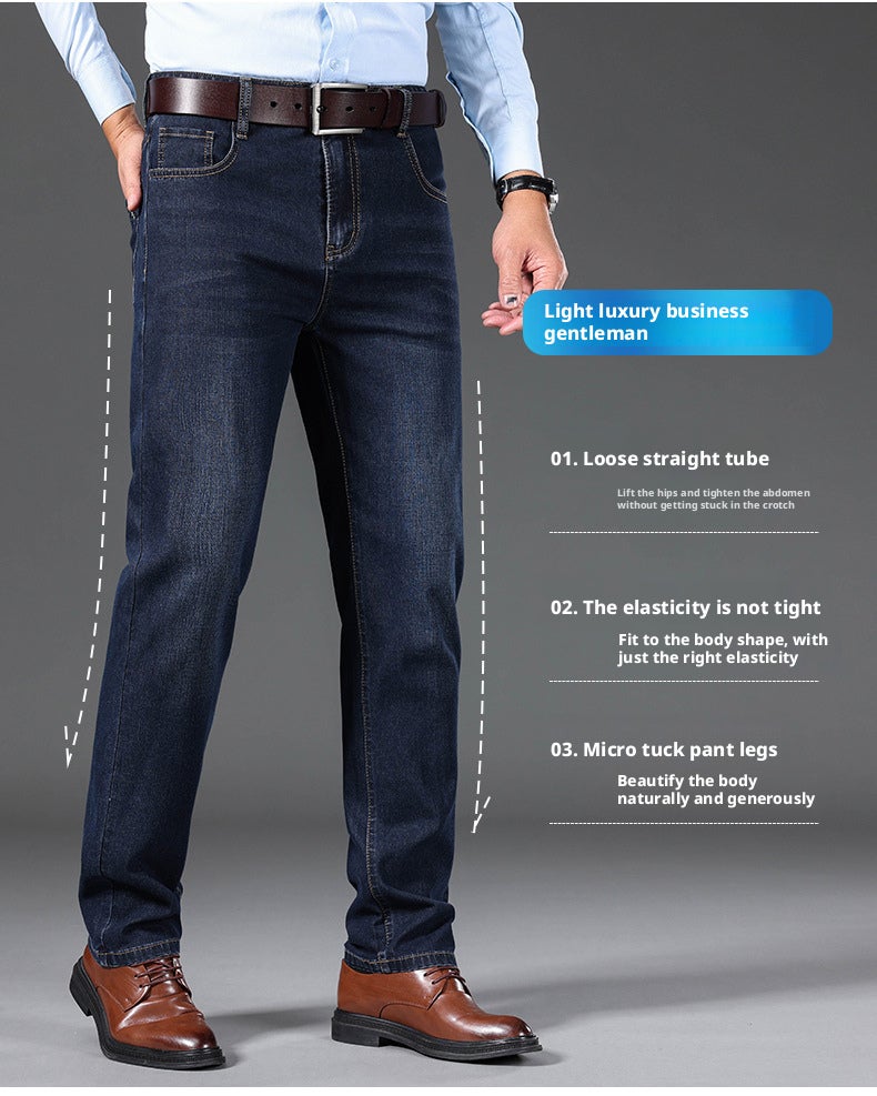 Men's Straight Jeans, Stretch, Business Casual - Image 3