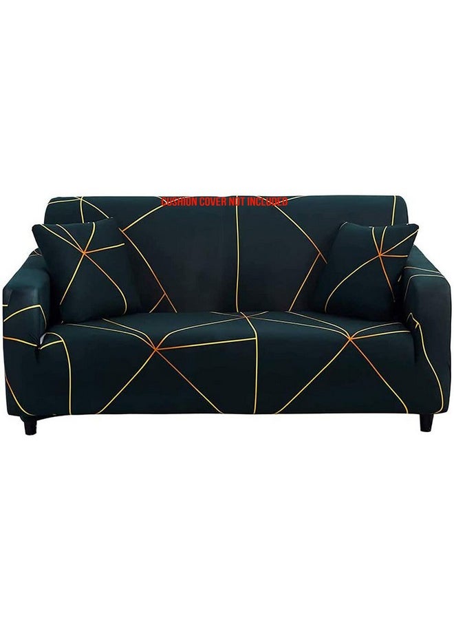 HOUSE OF QUIRK House of Quirk Universal Single Double Sofa Cover Big Elasticity Cover for Couch Flexible Stretch Sofa Slipcover (Green Gold Prism,145-185cm), 92% Polyester 8% Spandex  - Image 1
