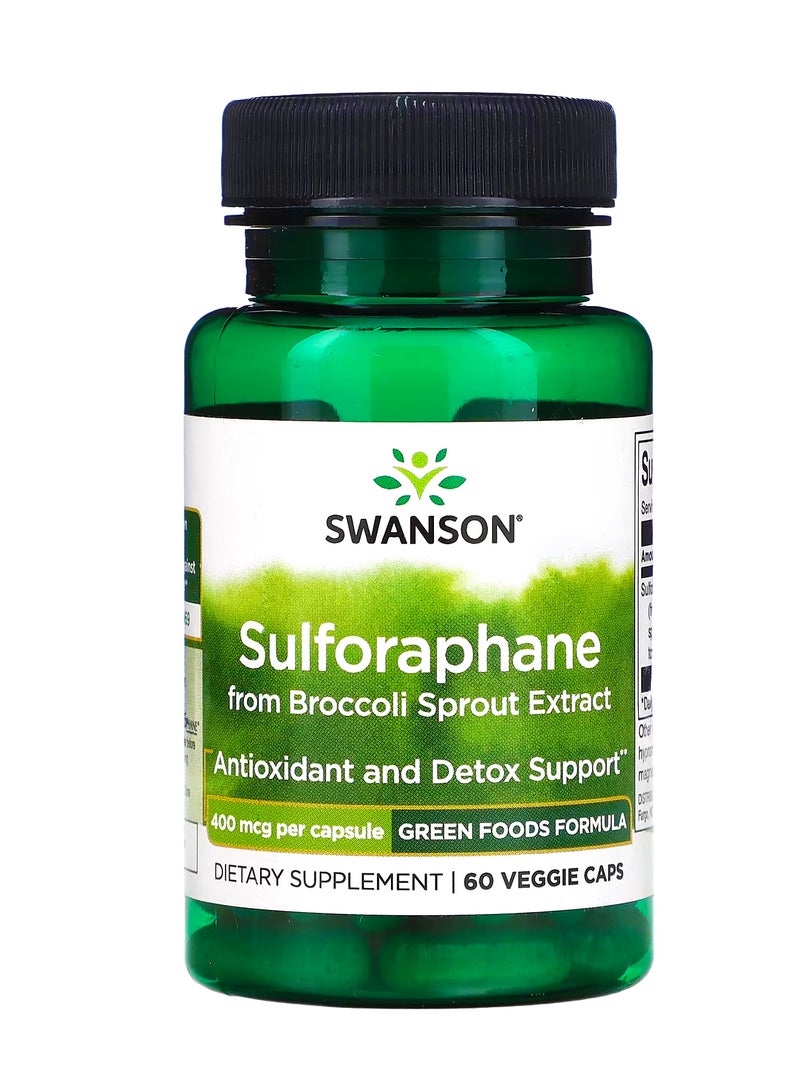 سوانسون سلفورافان من مستخلص براعم البروكلي  400 مكجم  60 كبسولة نباتية
