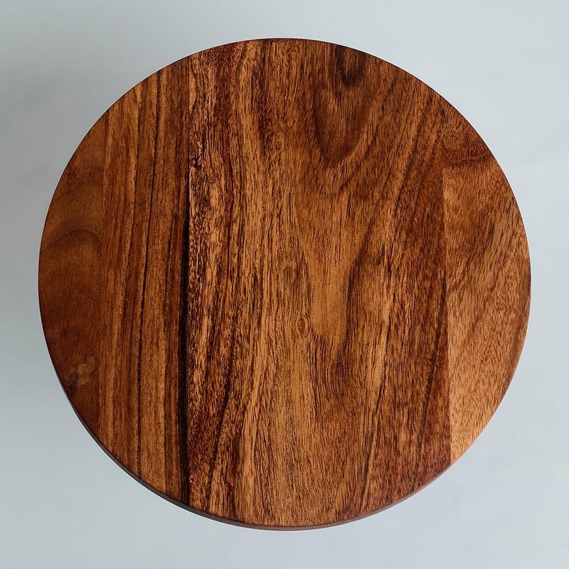 SAAGA Round Birch Wooden Cake Stand - 9x5.5 Inch - Pizza Stand, Dessert Platter, Stand for Dining Table - Brown - Image 5