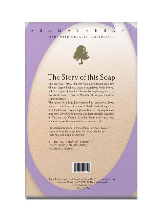 Olivia Care Lavender Bar Soap-4 pack box set - 100% Natural Ingredients, Organic, Vegan - For Face & Body, Cold-pressed Triple-Milled, Hydrating, Moisturizing, Infused Calcium & Vitamins - 4 X 5 oz - Image 2