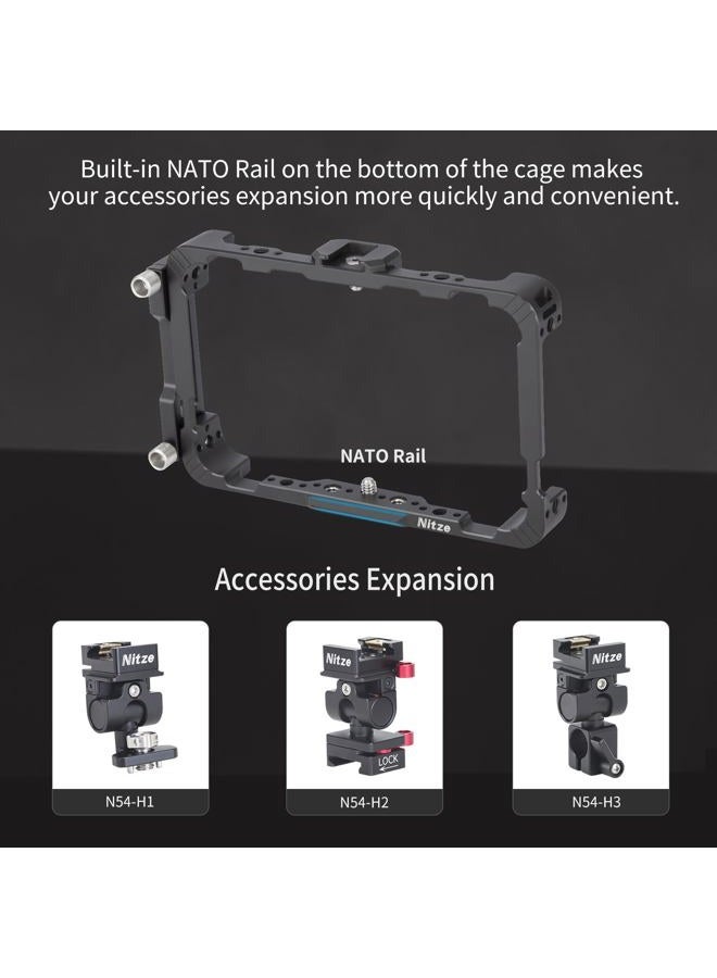 Nitze حامل لكاميرا Atomos Ninja/Ninja Ultra/Ninja V/Ninja V Plus/Zato Connect/Shinobi، مع مشبك كابل HDMI، سكة NATO مدمجة وحذاء بارد - JT-A02A - Image 4