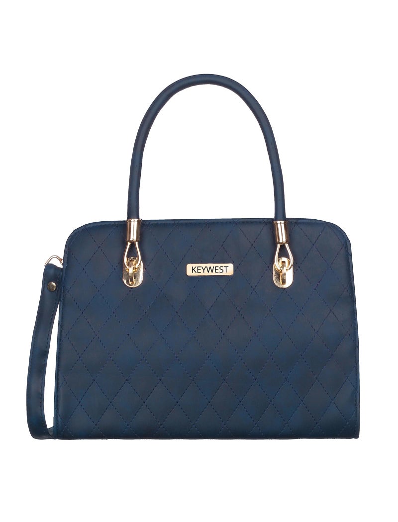Keywest Women's Diamond Satchel Tote Handbag for Women | Ladies purse | Stylish Shoulder Bag | Gift For Woman | Blue - Image 1