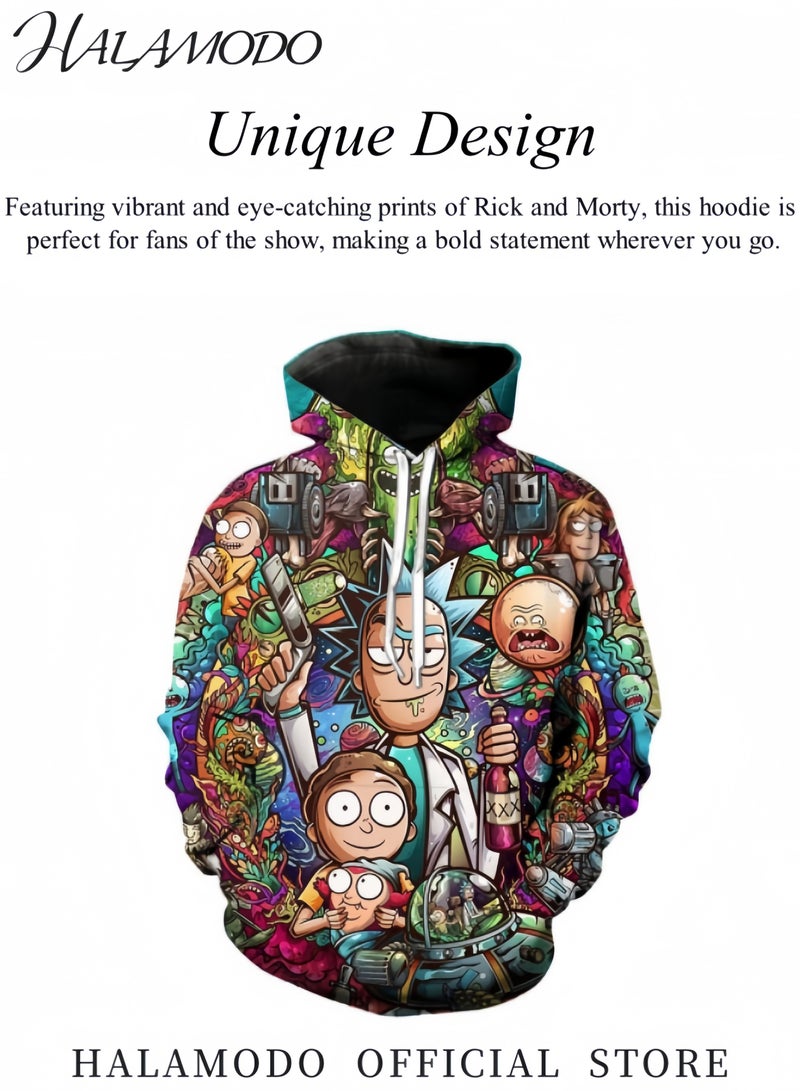 HALAMODO Men's Hooded Sweatshirts with 3D Print Galaxy Pullover Cosplay Sweatshirt Novelty Long-Sleeved Tops Fashion Youth Pullovers Casual Sweatshirts Sportswear with Pockets for Men Women Boys Girls  - Image 2