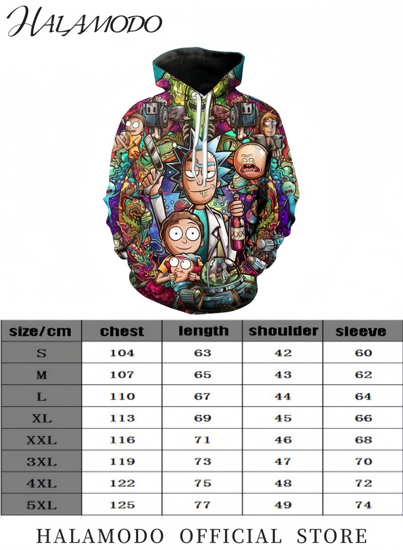 HALAMODO Men's Hooded Sweatshirts with 3D Print Galaxy Pullover Cosplay Sweatshirt Novelty Long-Sleeved Tops Fashion Youth Pullovers Casual Sweatshirts Sportswear with Pockets for Men Women Boys Girls  - Image 3