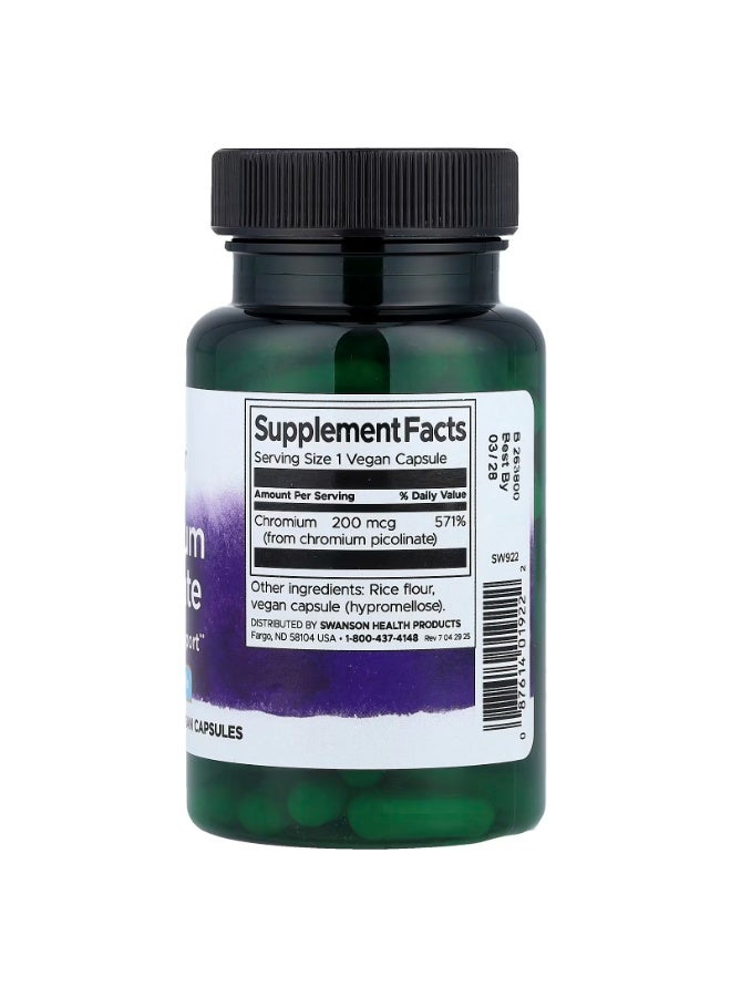 سوانسون Chromium Picolinate 200 mcg 100 Caps - Image 3