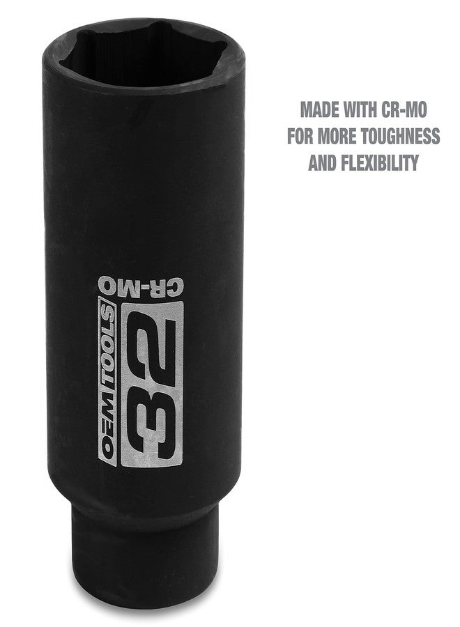 OEMTOOLS 25204 32 mm Axle Nut Socket, 1/2 Inch Drive, For 4-Wheel and Front-Wheel Drive Hub, Rust Resistant, Chrome Plated, Professional Grade Automotive Tool - Image 3