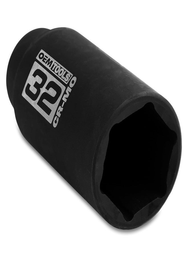 OEMTOOLS 25204 32 mm Axle Nut Socket, 1/2 Inch Drive, For 4-Wheel and Front-Wheel Drive Hub, Rust Resistant, Chrome Plated, Professional Grade Automotive Tool - Image 1