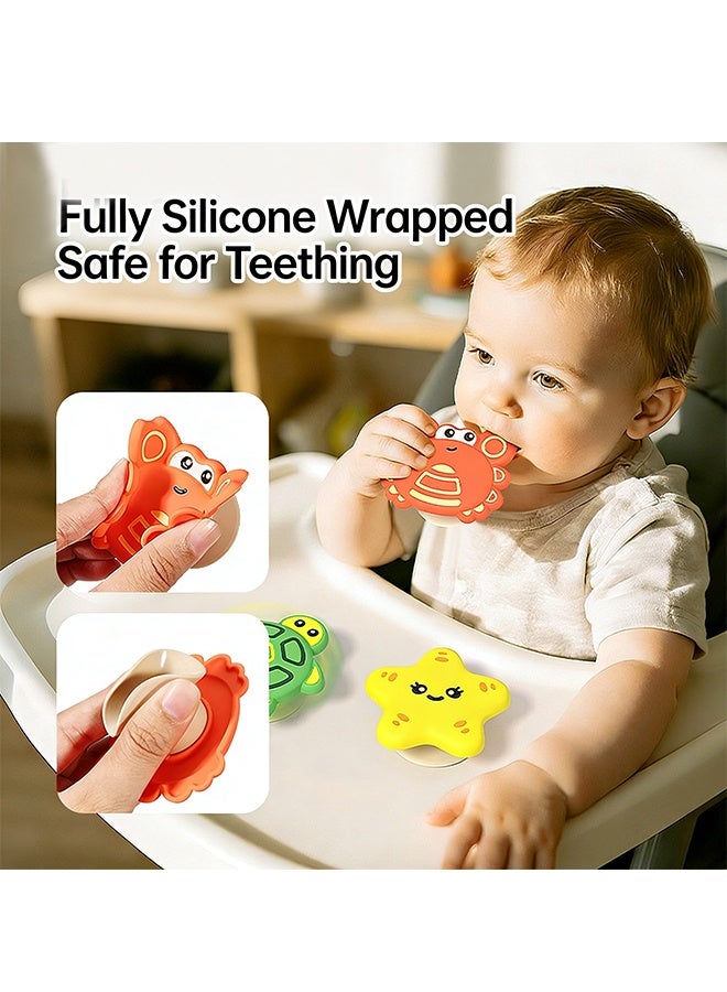 إم إكس إن 3 قطع من ألعاب الدوران ذات أكواب الشفط، ألعاب حمام حسية دوارة قوية الشفط، لعبة حمام حسية دوارة للأطفال - Image 5