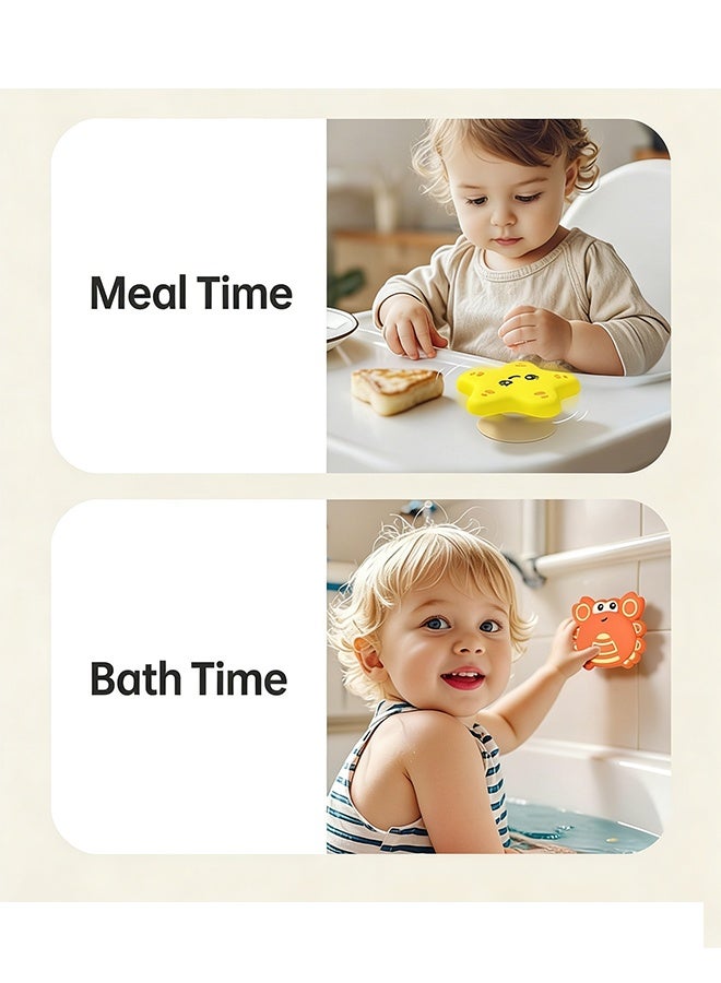 إم إكس إن 3 قطع من ألعاب الدوران ذات أكواب الشفط، ألعاب حمام حسية دوارة قوية الشفط، لعبة حمام حسية دوارة للأطفال - Image 4